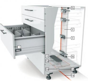 SERVO-DRIVE Trägerprofil vertikal, Länge=700 mm, LKH=710-719 mm, mit Kabel, Aluminium, zum Ablängen, Z10T700AA